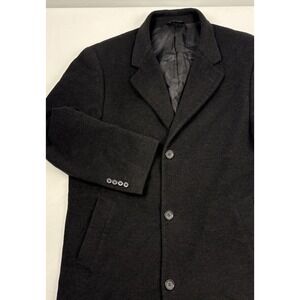 *VTG Y2K Chaps Flannel 80% Wool/20% Nylon Oversized Overcoat 40L Dark Charcoal